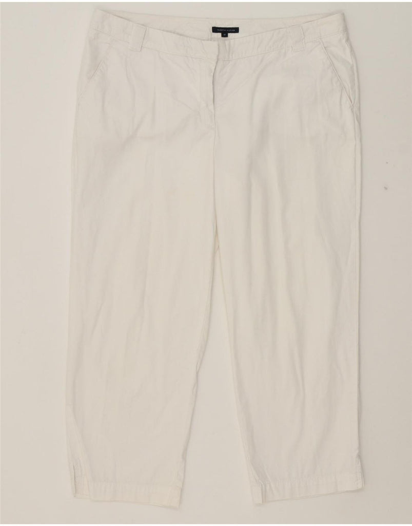 TOMMY HILFIGER Womens Straight Cropped Trousers US 14 XL W36 L24 White Vintage Tommy Hilfiger and Second-Hand Tommy Hilfiger from Messina Hembry 
