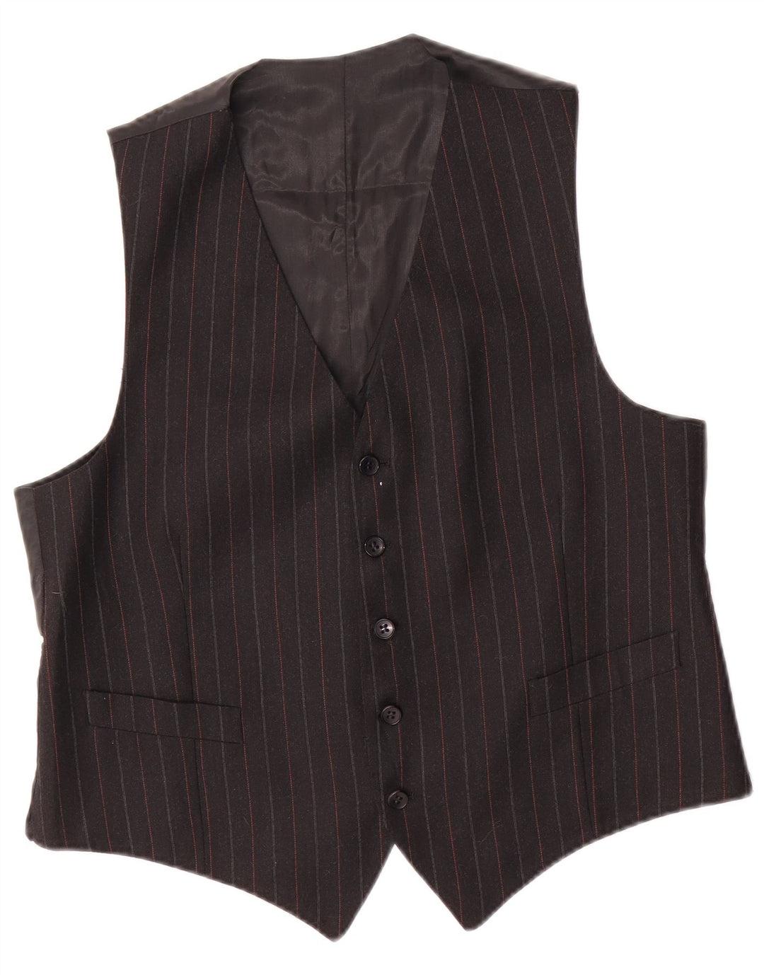 Vintage Mens Waistcoat Small Black Striped