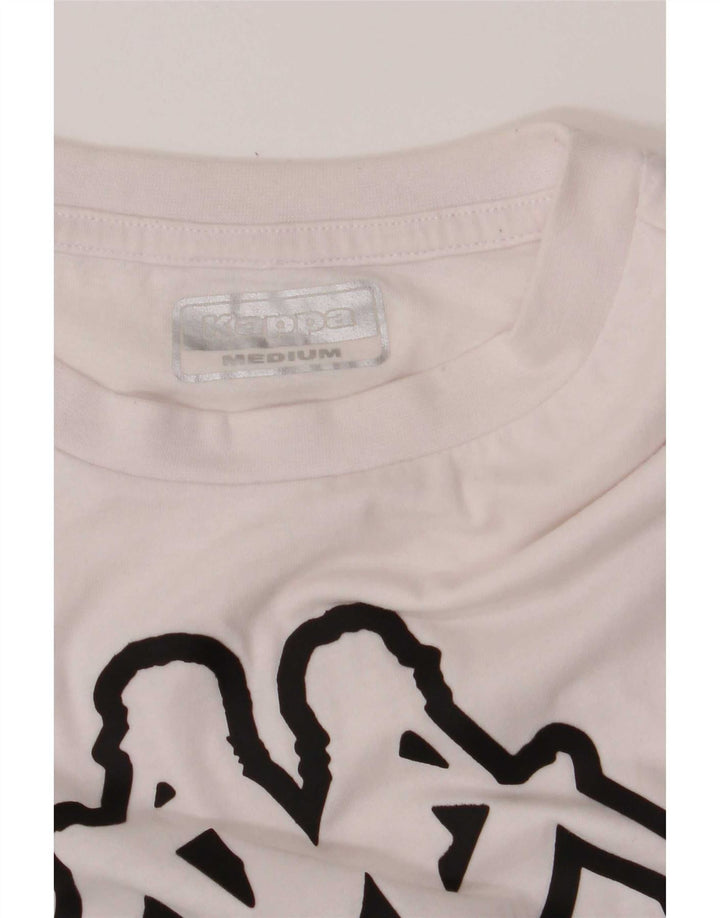 Kappa Mens Graphic T-Shirt Top Medium White Cotton