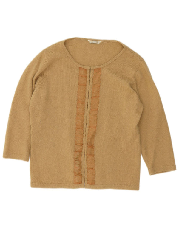 Marks & Spencer Womens Boat Neck Jumper Sweater UK 16 Large Beige