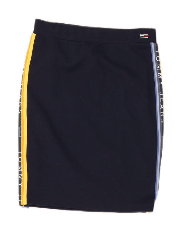 Tommy Hilfiger Womens Graphic Pencil Skirt Small W26 Navy Blue Colourblock