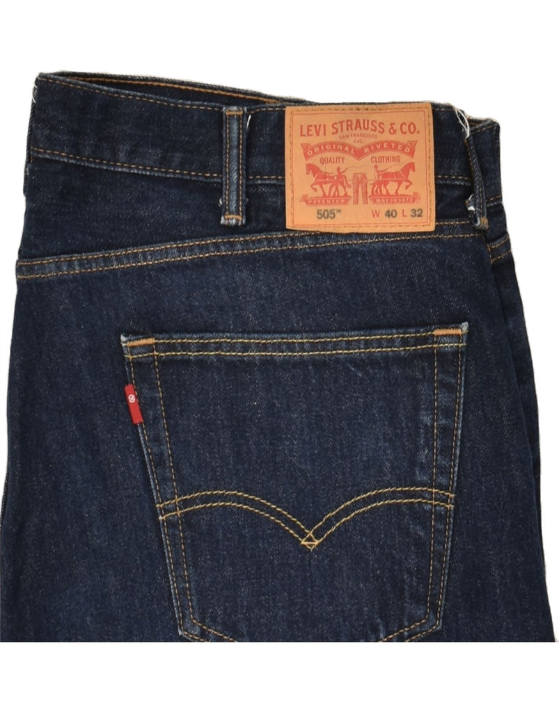 LEVI'S Mens 505 Straight Jeans W40 L28  Navy Blue Cotton | Vintage Levi's | Thrift | Second-Hand Levi's | Used Clothing | Messina Hembry 