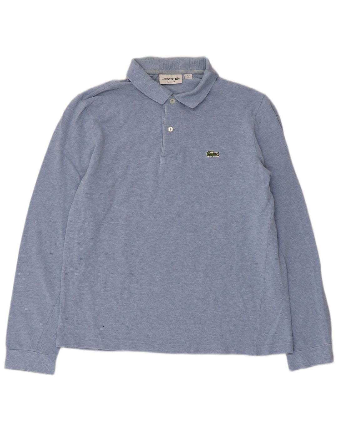 Lacoste Mens Long Sleeve Classic Fit Polo Shirt Size 4 Medium Blue Flecked