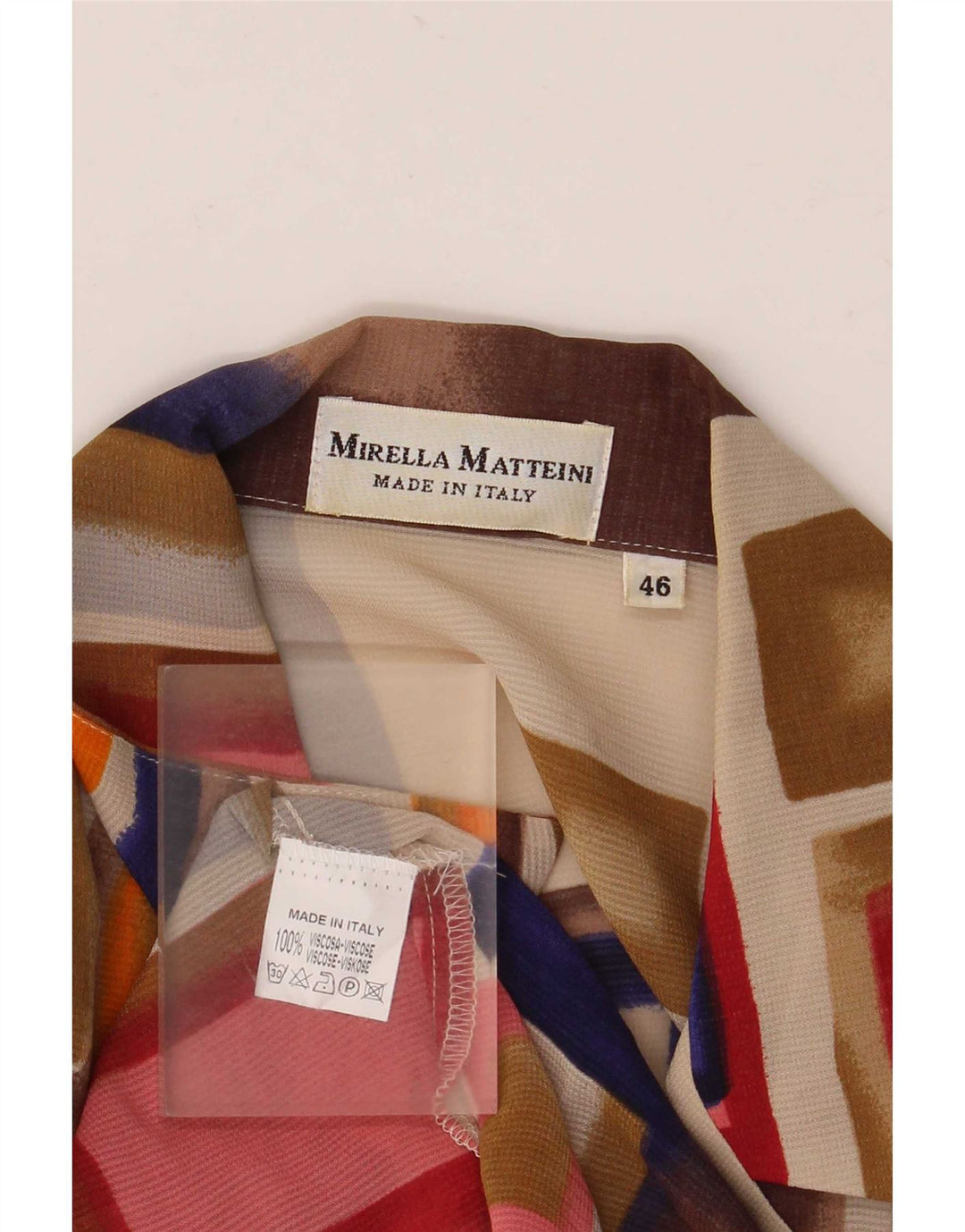 Mirella Matteini Womens Shirt Blouse IT 46 Large Multicoloured Geometric