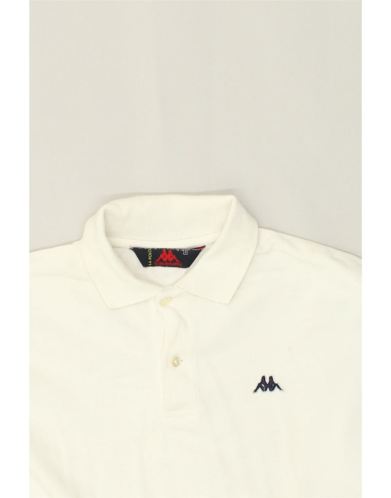 KAPPA Mens Long Sleeve Polo Shirt Small White Cotton | Vintage Kappa | Thrift | Second-Hand Kappa | Used Clothing | Messina Hembry 