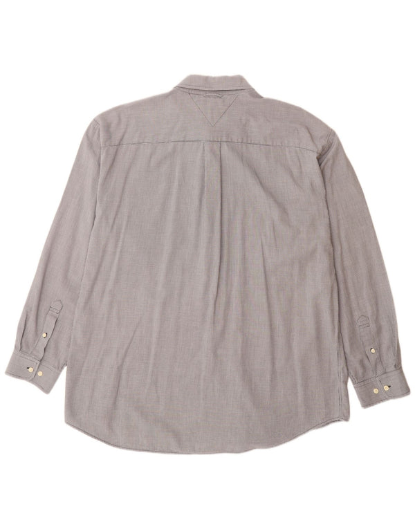 Tommy Hilfiger Mens Shirt XL Grey Houndstooth Cotton