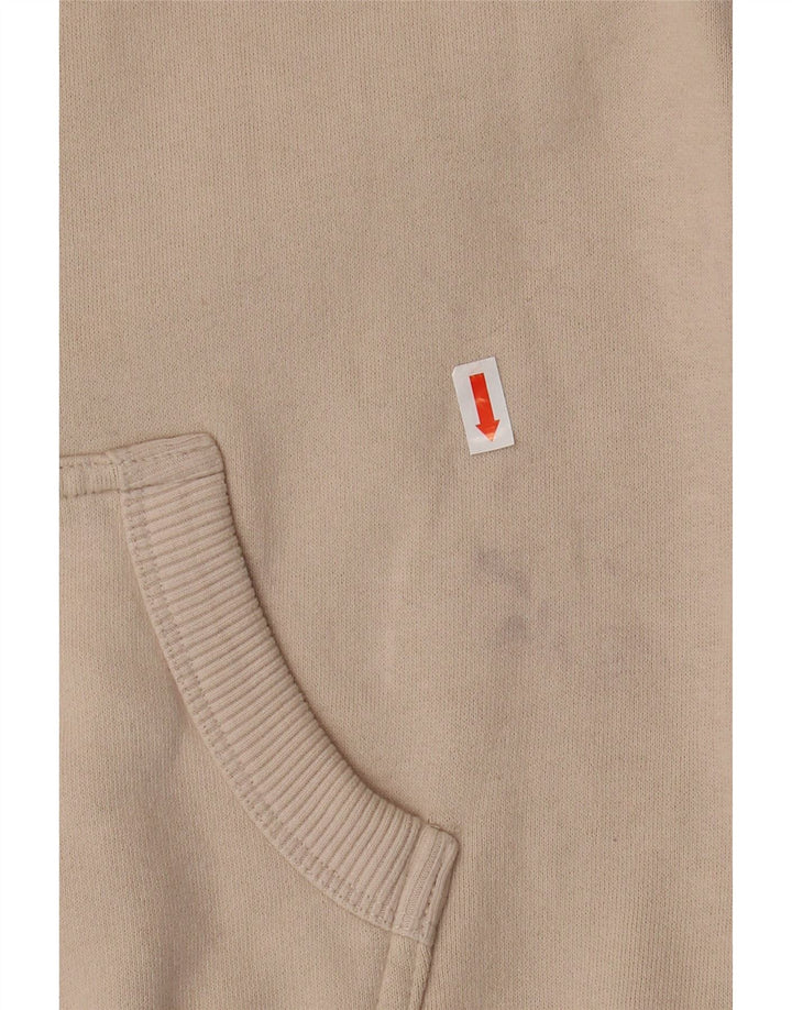 SUPERDRY Womens Graphic Hoodie Jumper UK 8 Small Beige Cotton