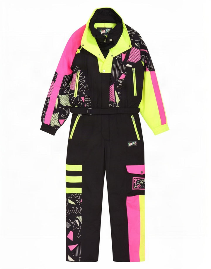 Vintage Mens Ski Jumpsuit Large Multicoloured Colourblock