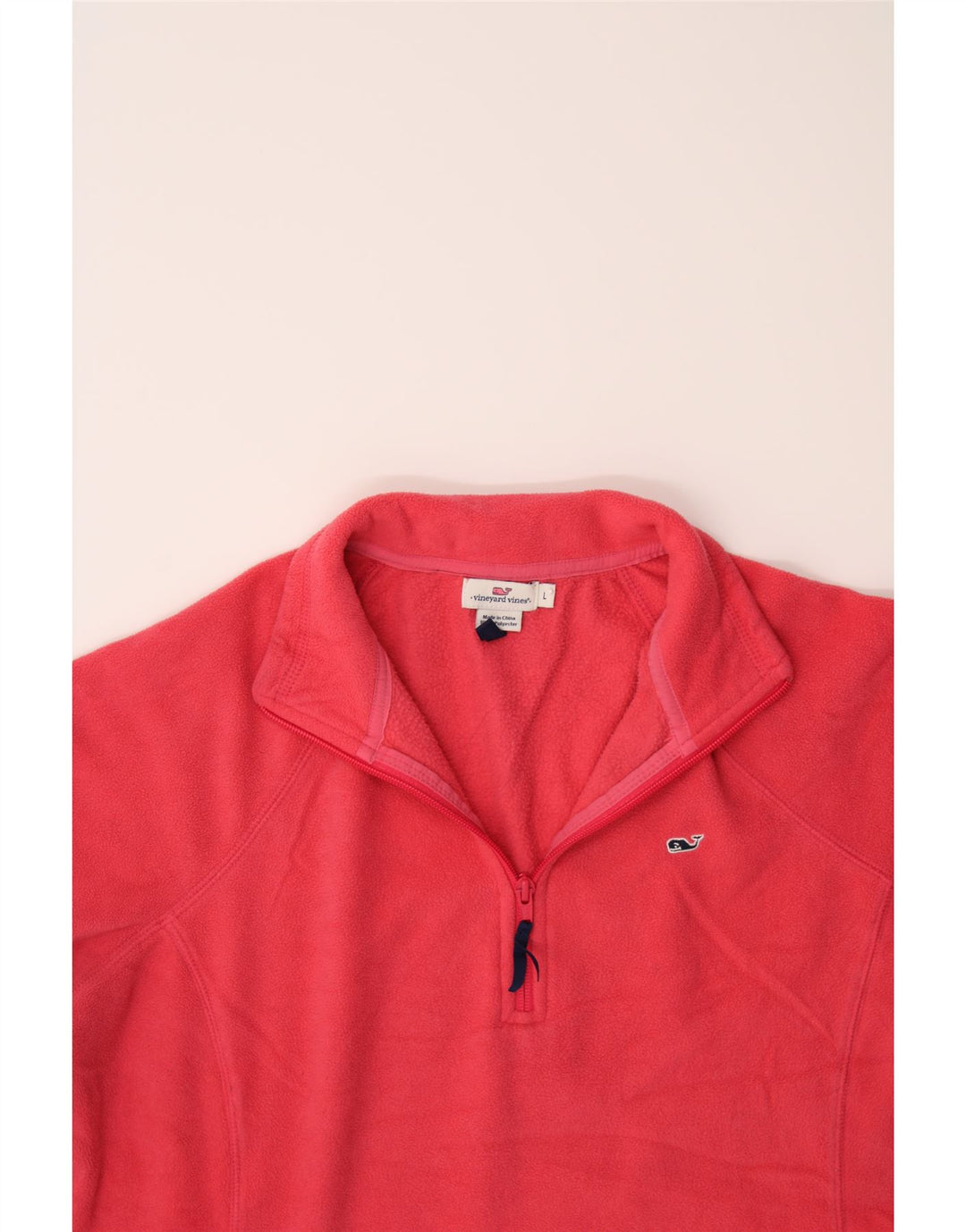 VINEYARD VINES Womens Zip Neck Fleece Jumper UK 16 Large Pink Polyester Vintage Vineyard Vines and Second-Hand Vineyard Vines from Messina Hembry 