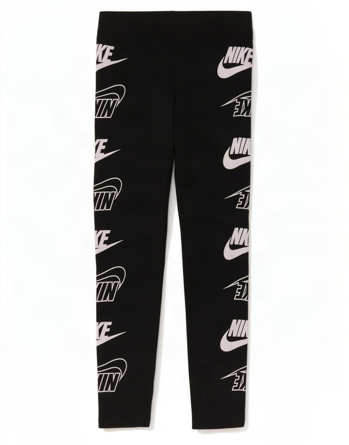 Nike Womens Graphic Leggings UK 12 Medium Black