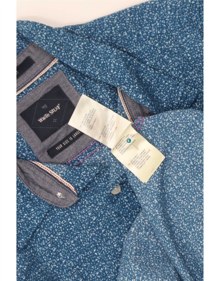 White Stuff Mens Slim Fit Shirt Large Blue Spotted Cotton