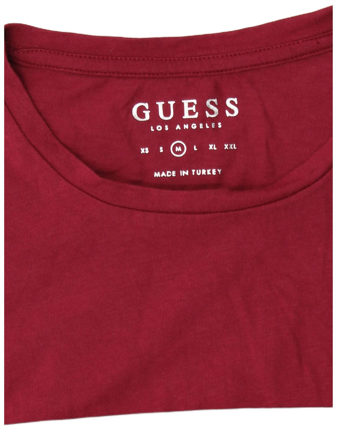 Guess Womens Graphic Top Long Sleeve UK 12 Medium Burgundy Colourblock