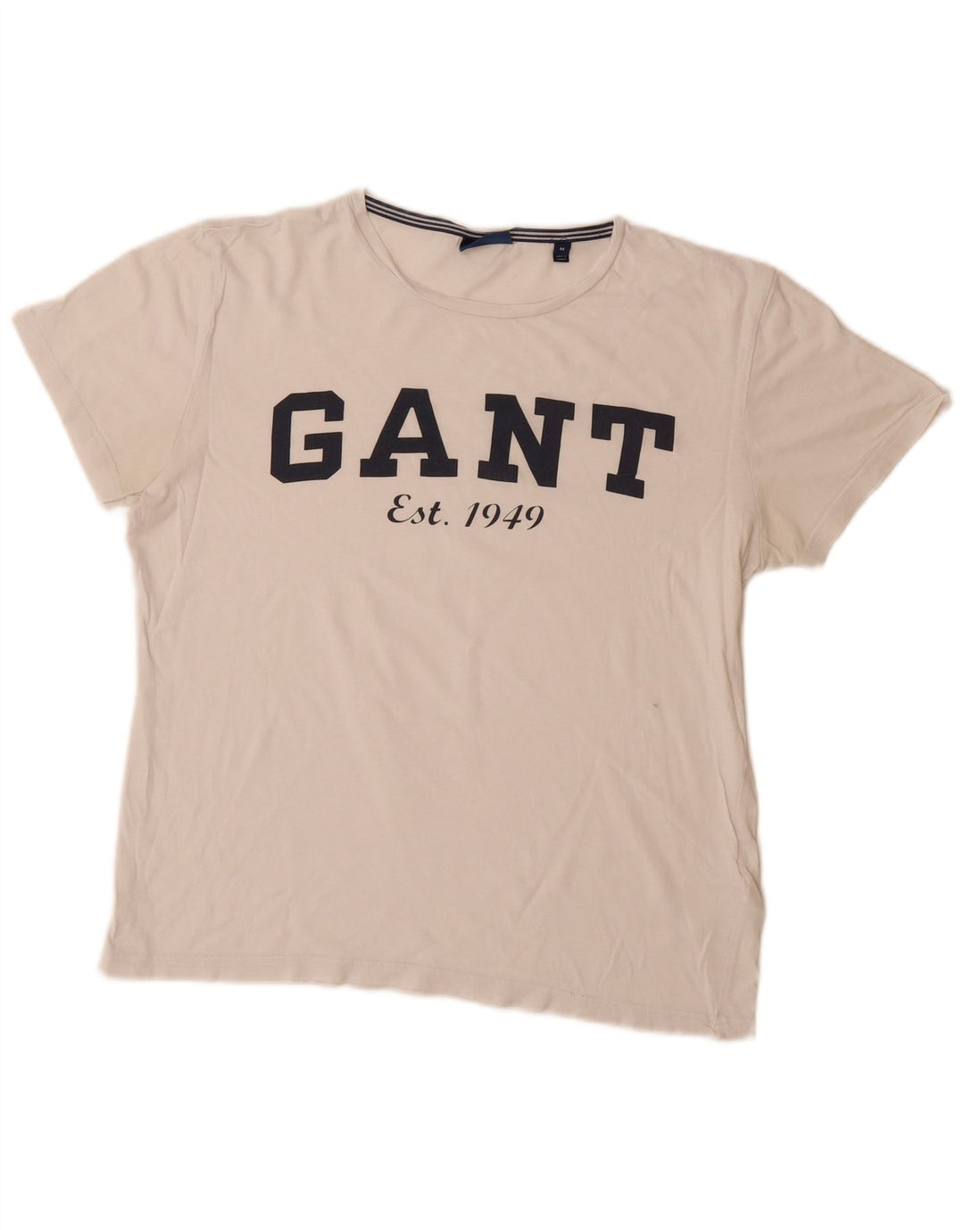 Gant Womens Graphic T-Shirt Top UK 14 Medium Off White Cotton