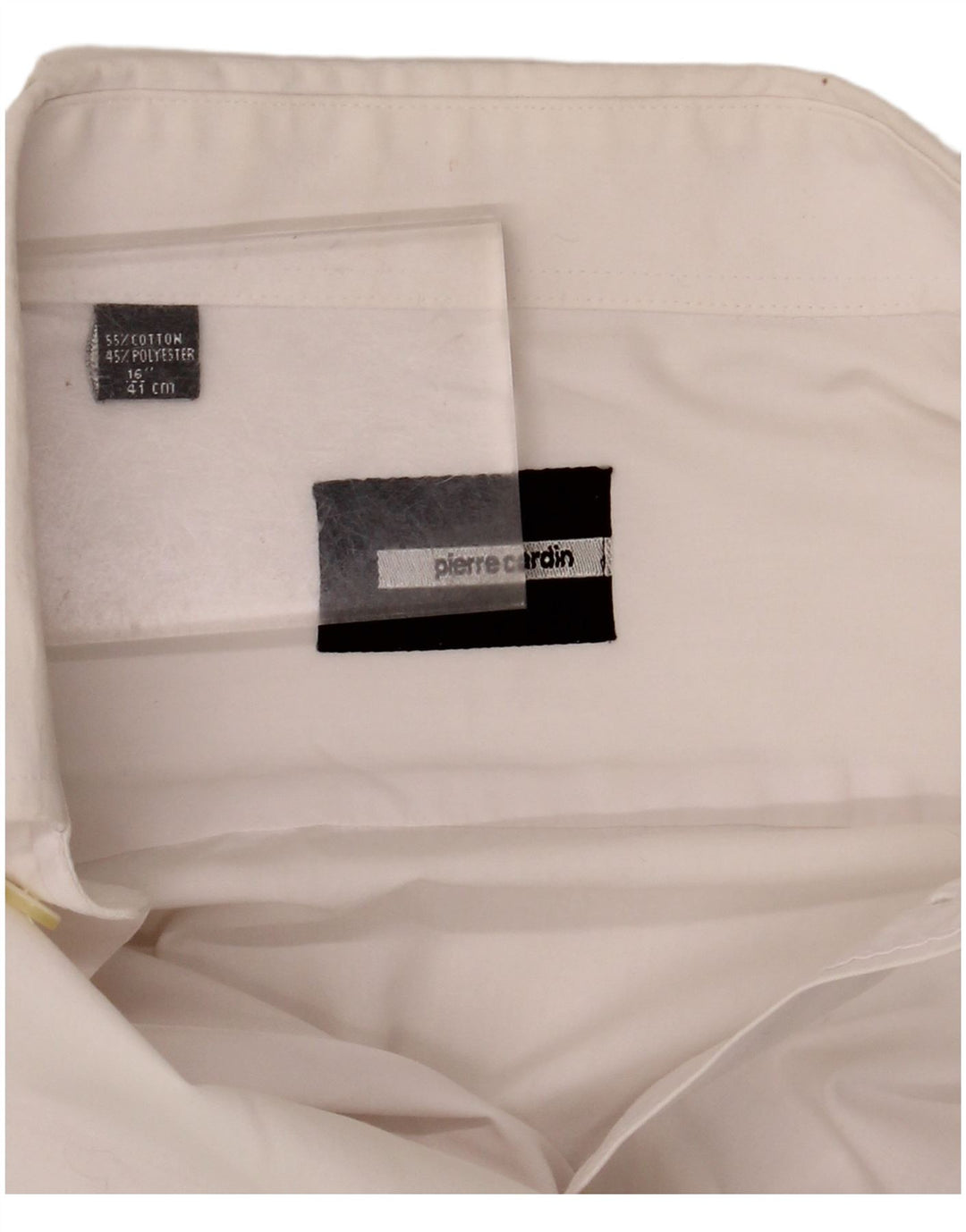 Pierre Cardin Mens Formal Shirt Size 46 41 Large White Cotton