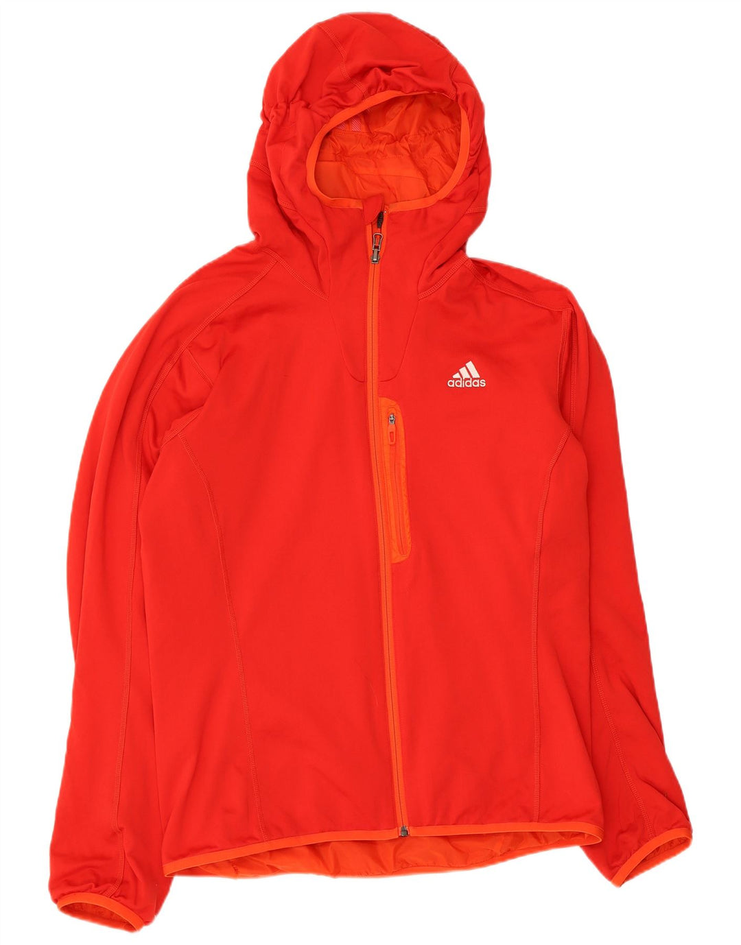 Adidas Mens Hooded Reversible Jacket UK 40/42 Medium Orange Nylon