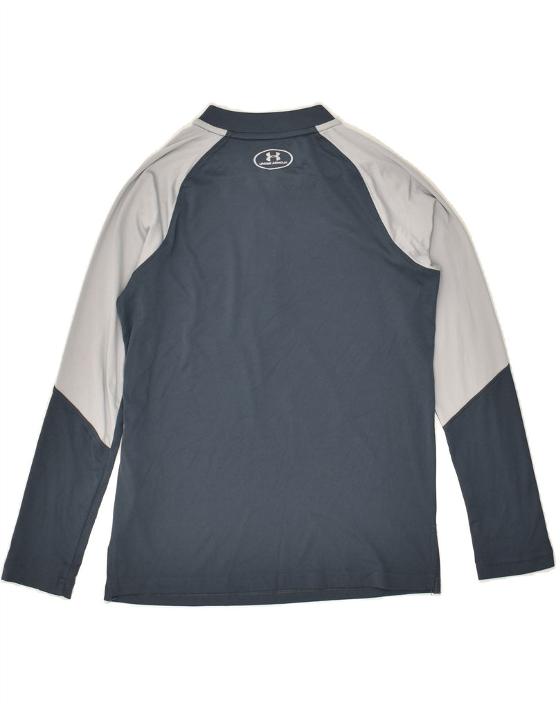 UNDER ARMOUR Boys Top Long Sleeve 10-11 Years Medium Grey Colourblock | Vintage Under Armour | Thrift | Second-Hand Under Armour | Used Clothing | Messina Hembry 