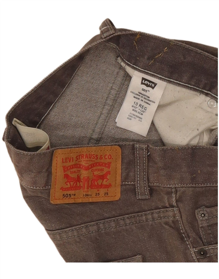Levi's Womens 505 Regular Straight Jeans W25 L25 Grey Cotton