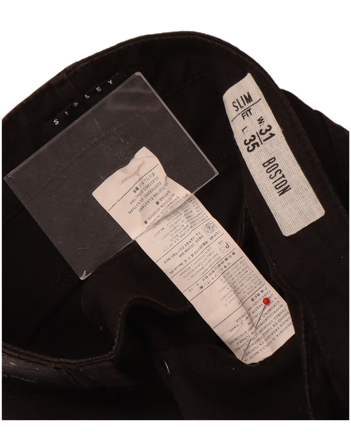 Sisley Mens Boston Slim Jeans W31 L35 Black Cotton