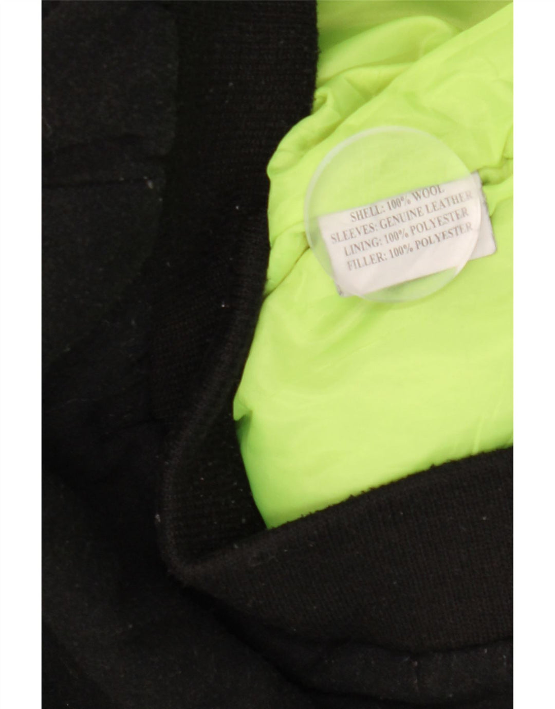 Dolly Noire Mens Graphic Bomber Jacket UK 40 Large Black Wool