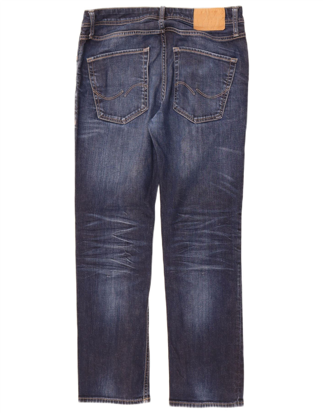 Jack & Jones Mens Clark Straight Jeans W32 L30 Blue Cotton