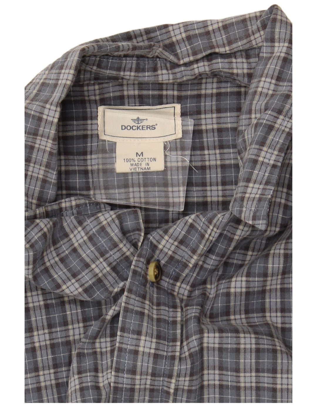 DOCKERS Mens Shirt Medium Blue Check Cotton