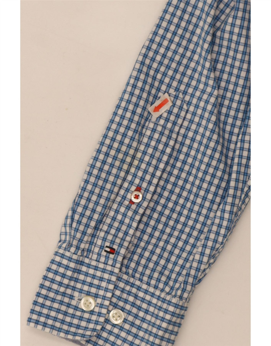 Tommy Hilfiger Mens Classic Fit Shirt XL Blue Gingham Cotton