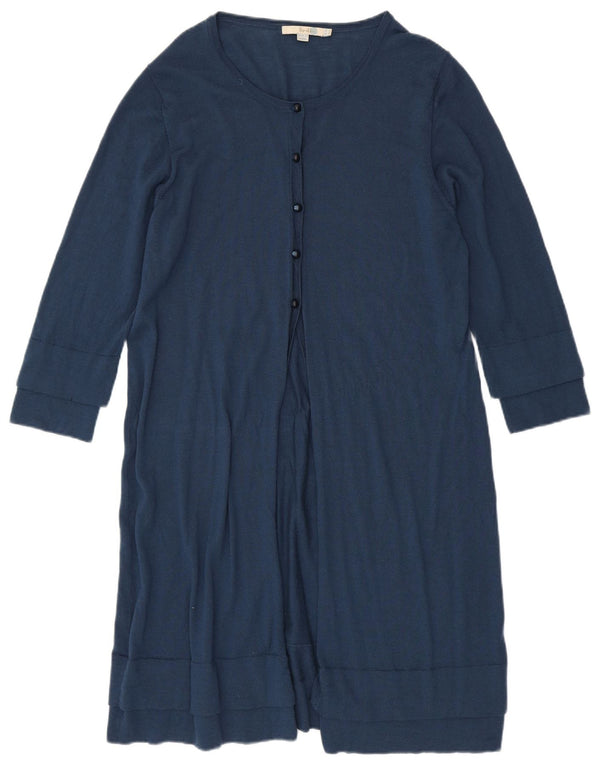Boden Womens 3/4 Sleeve Longline Cardigan Sweater UK 20 2XL Navy Blue Wool
