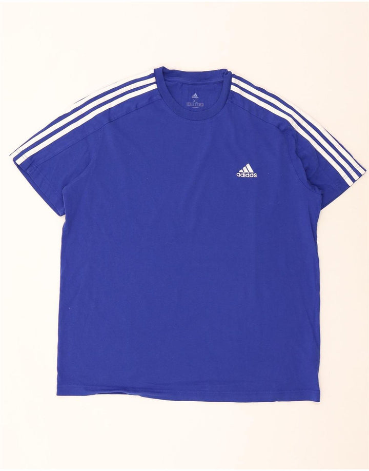 Adidas Mens T-Shirt Top XL Blue Cotton