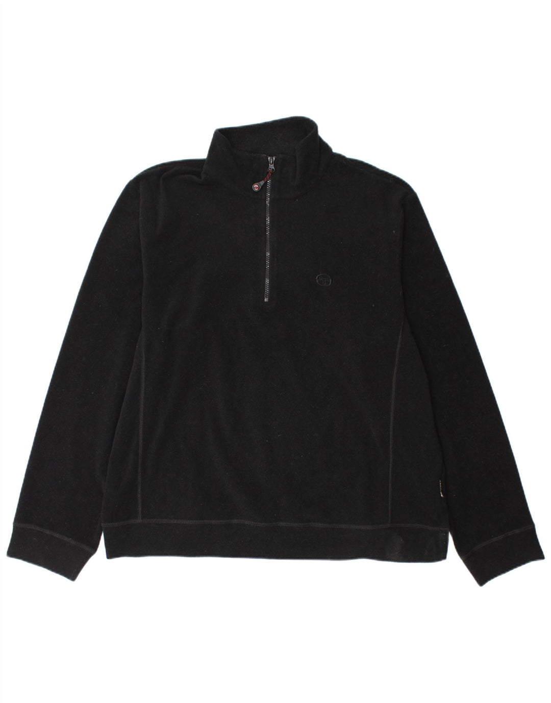 Sergio Tacchini Mens Zip Neck Fleece Jumper XL Black Polyester