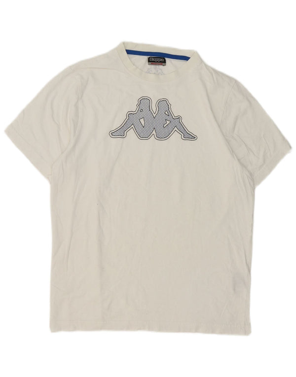 Kappa Mens Graphic T-Shirt Top Medium White Cotton