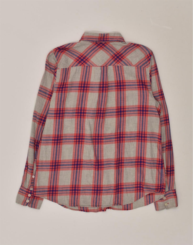 J. CREW Womens Boy Fit Shirt UK 14 Medium Red Check Cotton | Vintage J. Crew | Thrift | Second-Hand J. Crew | Used Clothing | Messina Hembry 