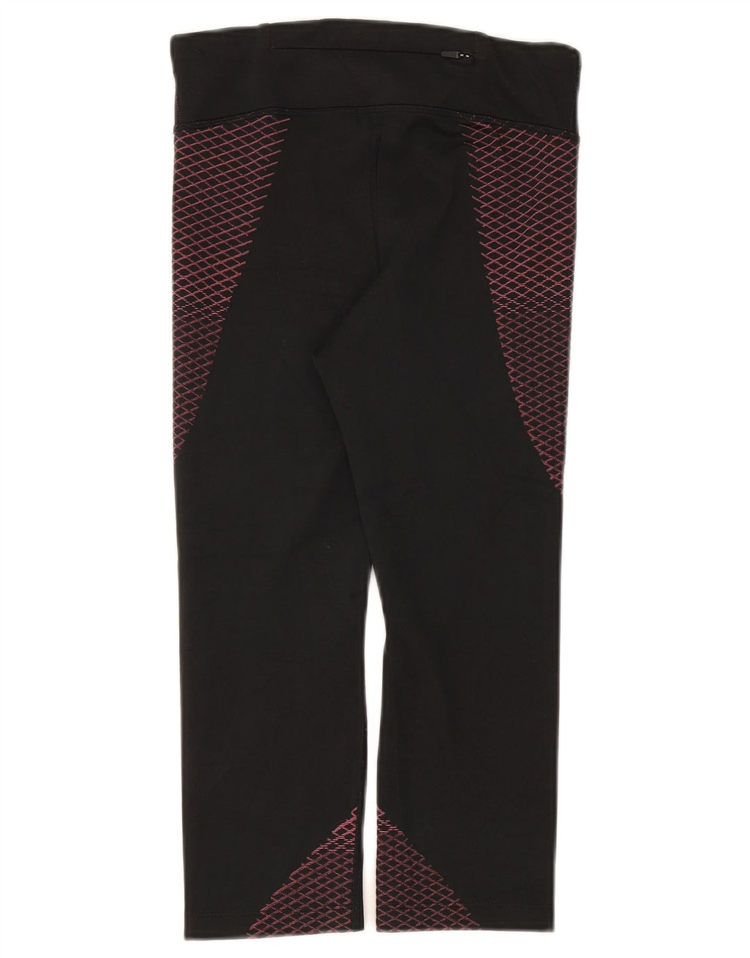Nike Womens Dri Fit Capri Leggings UK 8 Small  Black Geometric Polyester