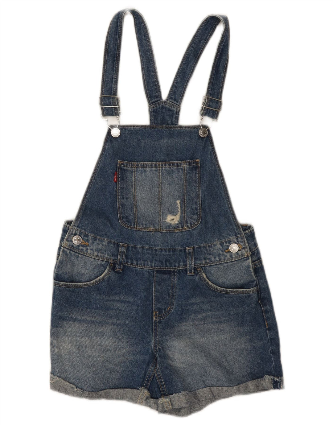 LEVI'S Girls Dungarees Denim Shorts 11-12 Years W28 Blue Cotton