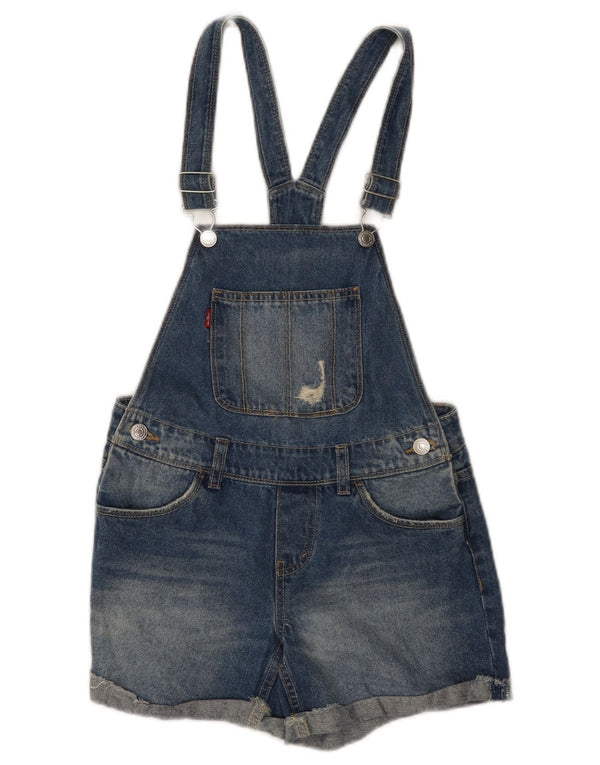 LEVI'S Girls Dungarees Denim Shorts 11-12 Years W28 Blue Cotton