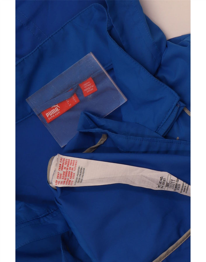 Puma Womens Hooded Rain Jacket UK 16 Large Blue Polyester