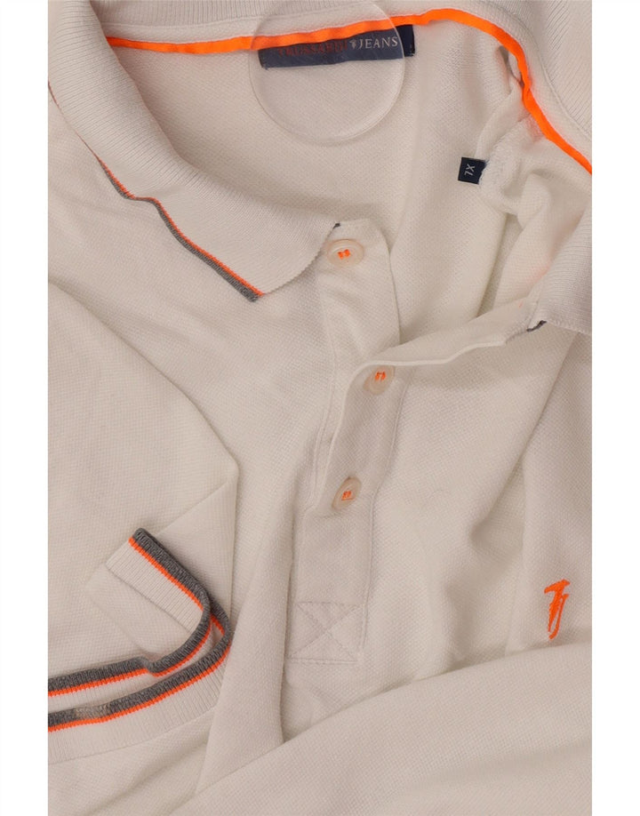 Trussardi Jeans Mens Polo Shirt XL White