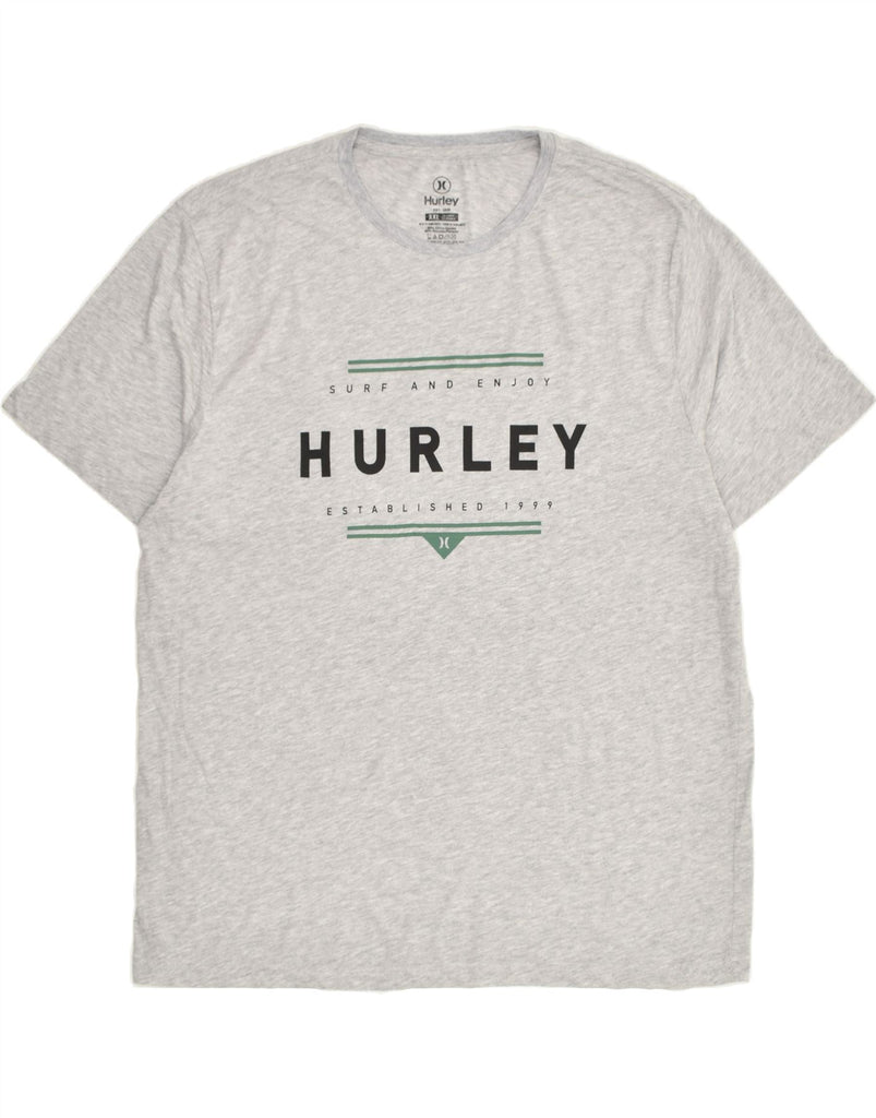 HURLEY Mens Graphic T-Shirt Top 2XL Grey Cotton | Vintage Hurley | Thrift | Second-Hand Hurley | Used Clothing | Messina Hembry 