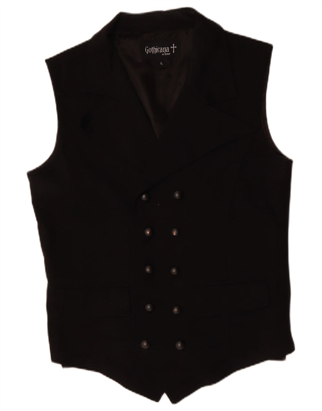 GOTHICANA BY EMP Mens Waistcoat Large Black Polyester
