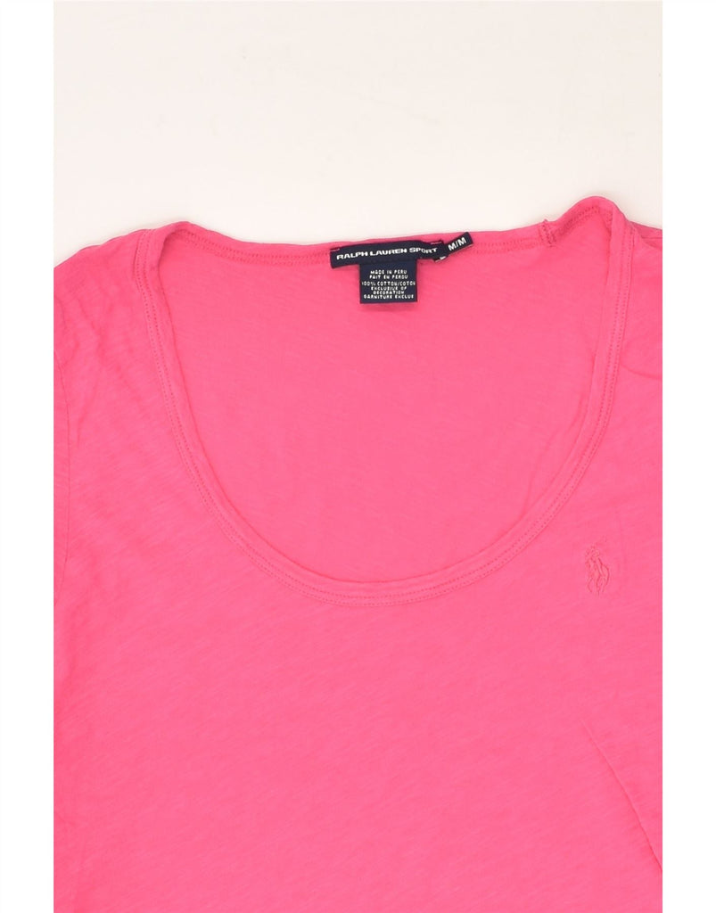 RALPH LAUREN Womens T-Shirt Top UK 12 Medium Pink Cotton | Vintage Ralph Lauren | Thrift | Second-Hand Ralph Lauren | Used Clothing | Messina Hembry 