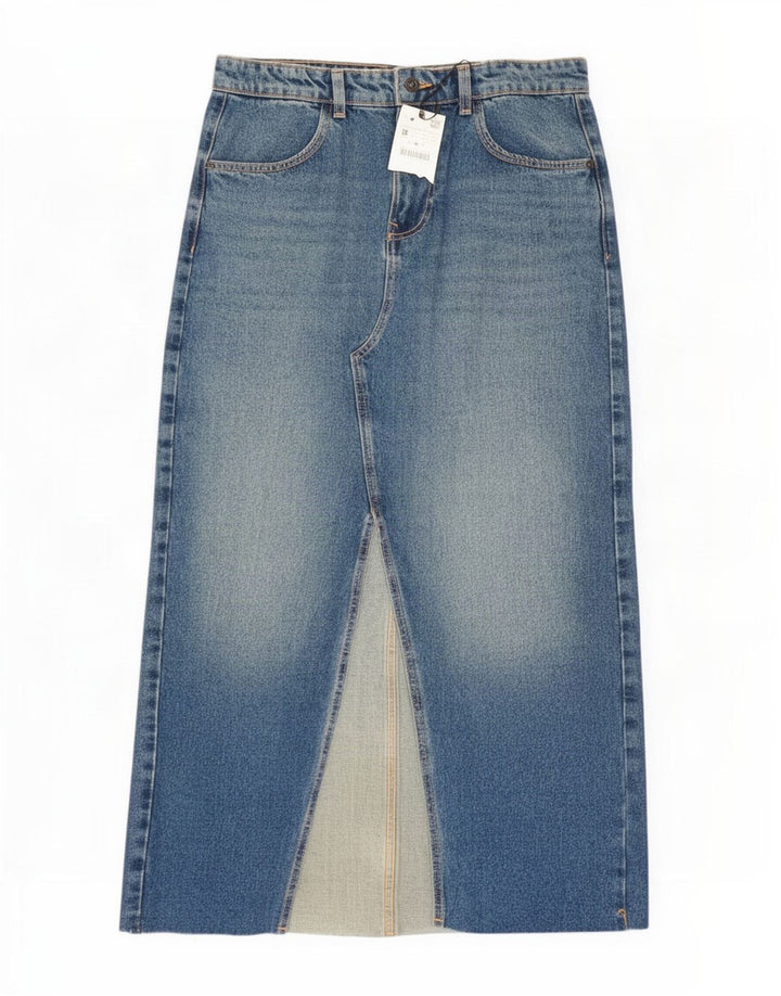 Zara Womens Maxi Denim Skirt Medium W28 Blue Cotton
