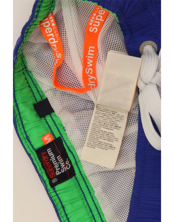 Superdry Mens Graphic Swimming Shorts Medium Blue Polyester