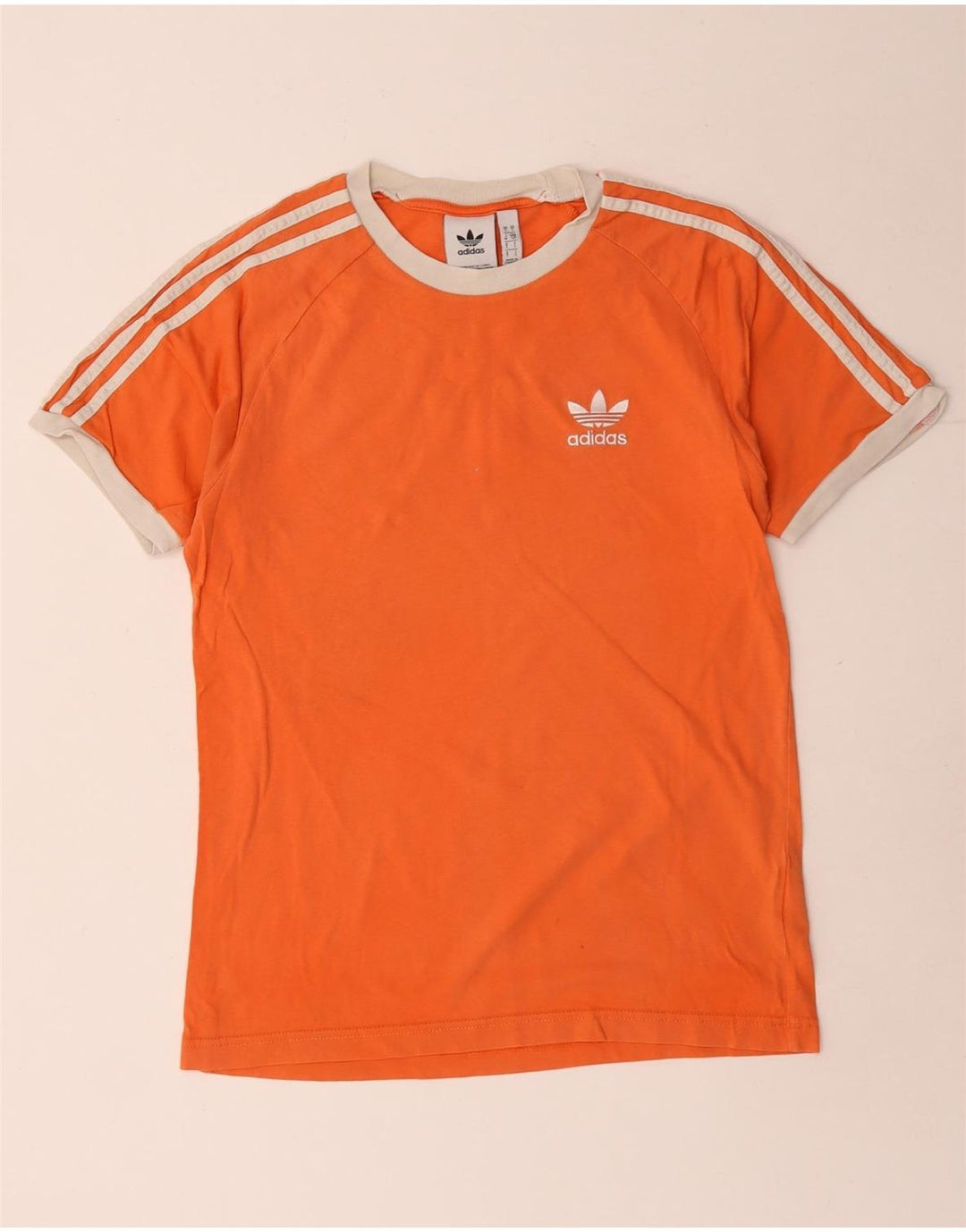 Adidas Mens T-Shirt Top Small Orange Cotton