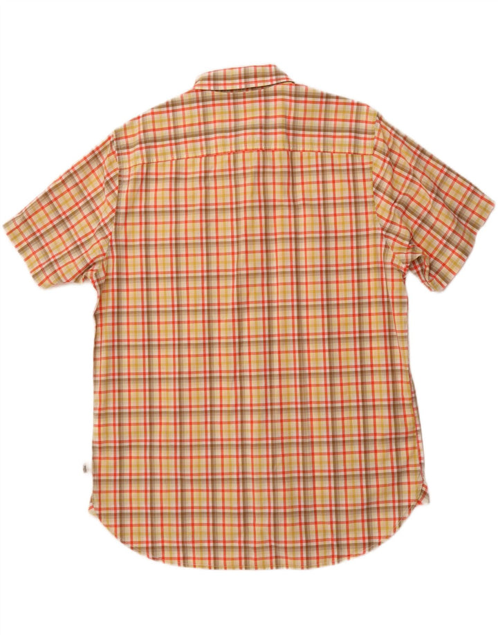 TIMBERLAND Mens Grant Fit Regular Fit Shirt Large Orange Check
