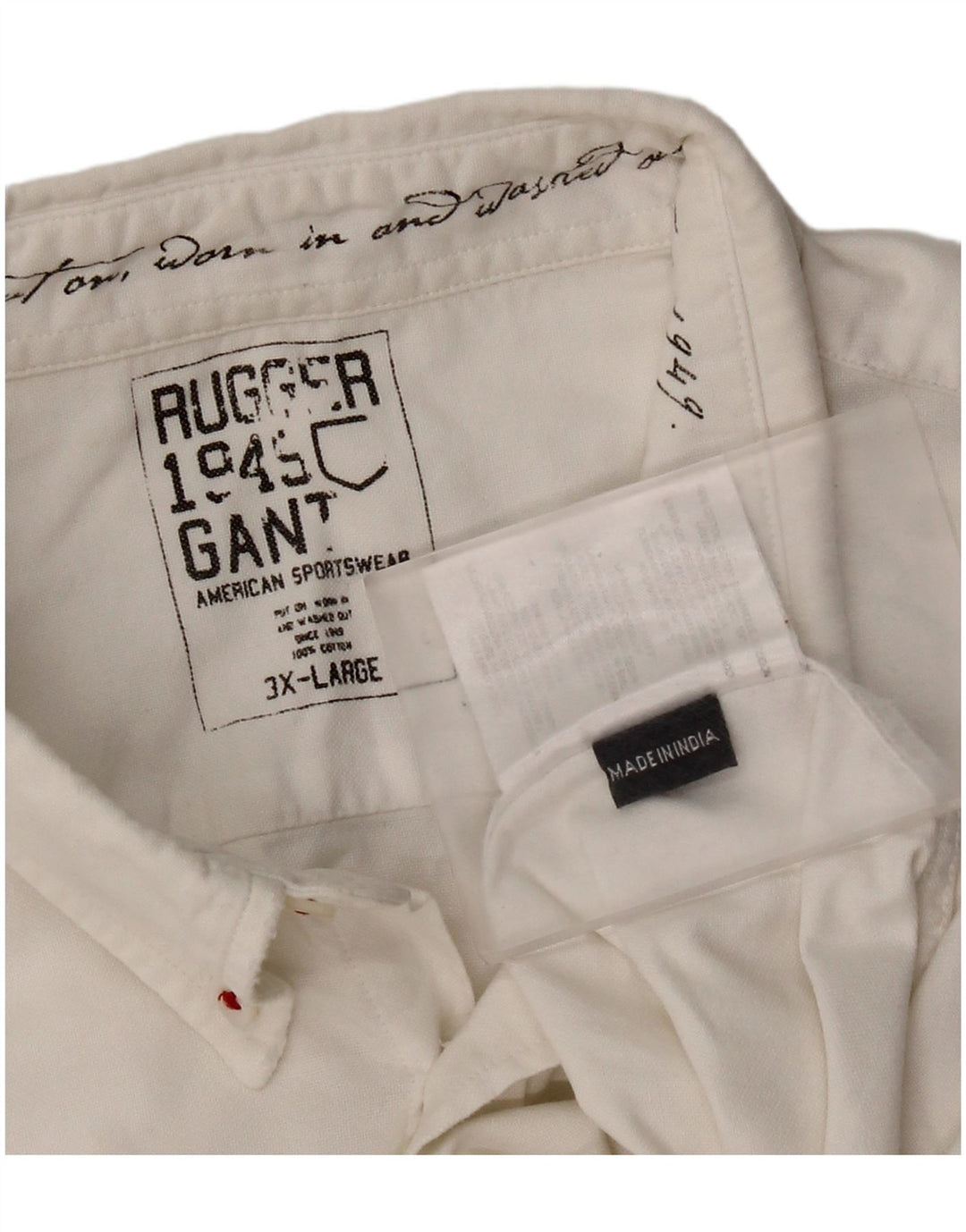 Gant Mens Shirt 3XL Off White Cotton