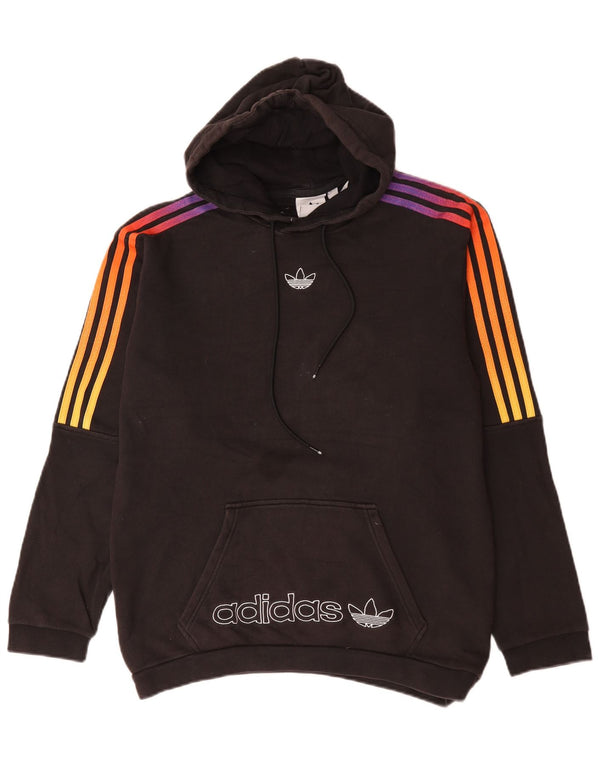 Adidas Mens Graphic Hoodie Jumper Small Black Cotton