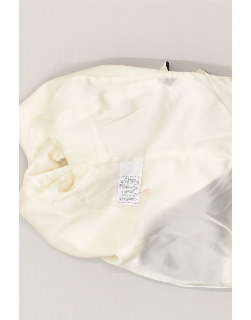 MARELLA Womens Blazer Jacket UK 8 Small Off White Colourblock Cotton | Vintage Marella | Thrift | Second-Hand Marella | Used Clothing | Messina Hembry 