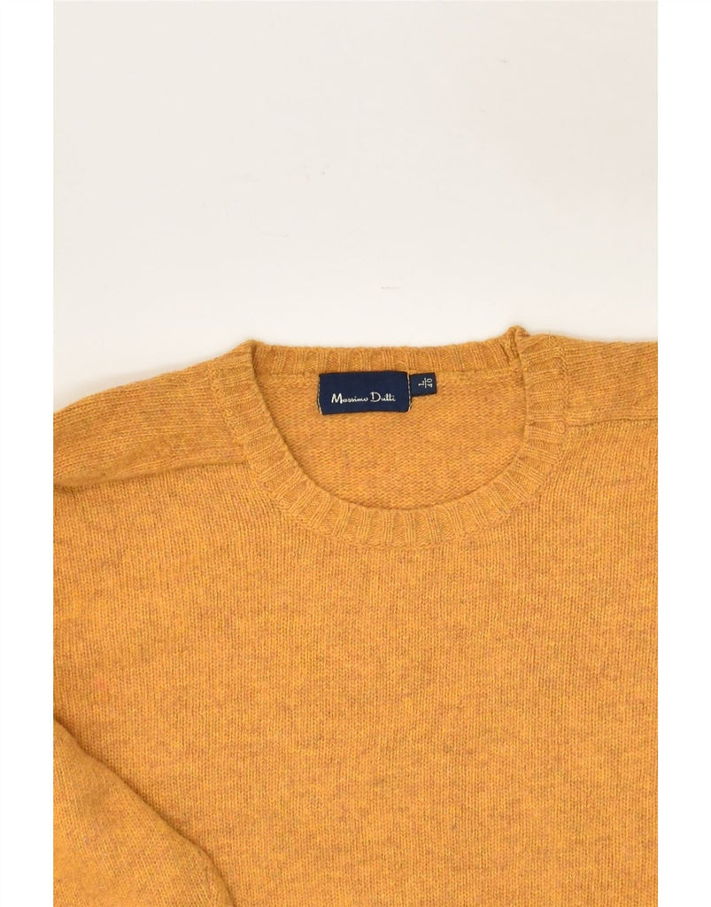 MASSIMO DUTTI Womens Crew Neck Jumper Sweater UK 16 Large Yellow Wool | Vintage Massimo Dutti | Thrift | Second-Hand Massimo Dutti | Used Clothing | Messina Hembry 