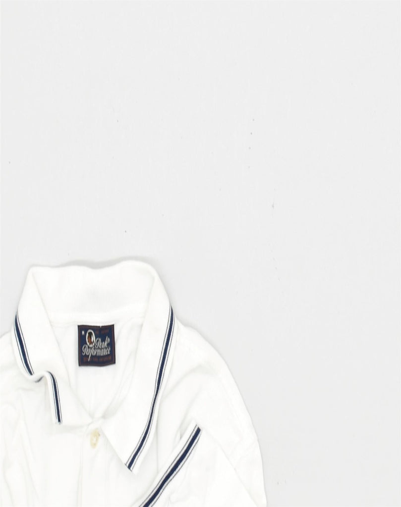 PEAK PERFORMANCE Mens Polo Shirt Medium White Cotton | Vintage | Thrift | Second-Hand | Used Clothing | Messina Hembry 