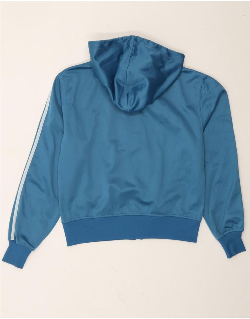 ADIDAS Womens Zip Hoodie Sweater UK 14 Large Blue Vintage Adidas and Second-Hand Adidas from Messina Hembry 