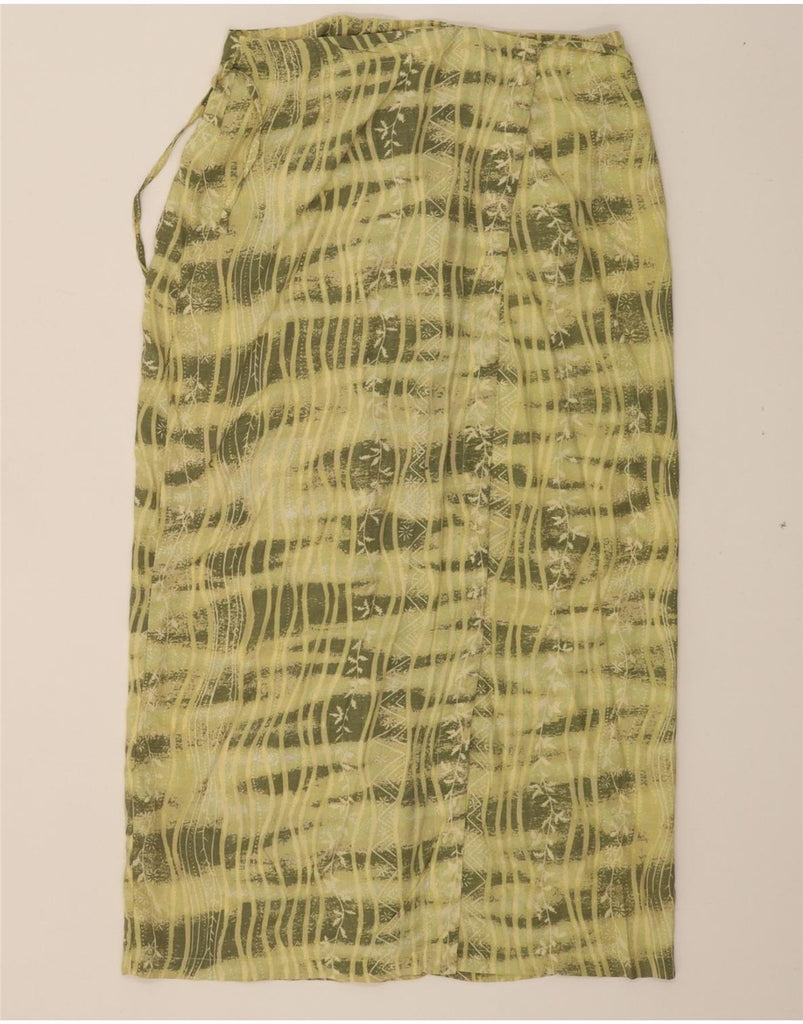 ROXANNE Womens Wrap Skirt Small W32  Green Floral Viscose Vintage Roxanne and Second-Hand Roxanne from Messina Hembry 